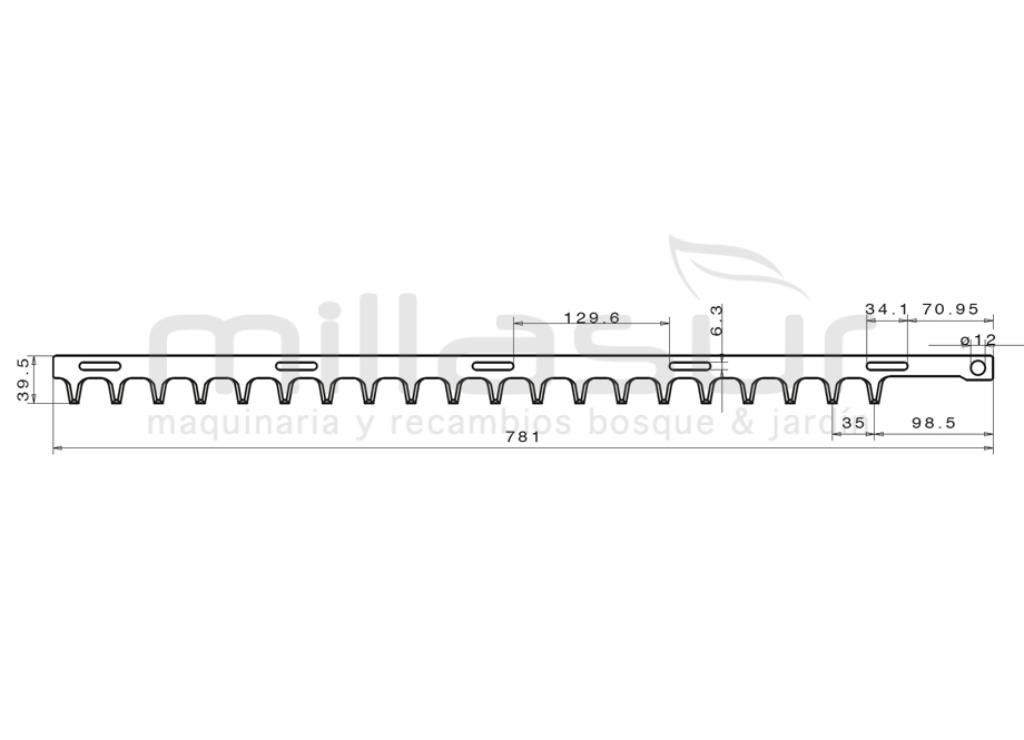 HEDGE TRIMMER COMBS2324ALPINA TS25 - DOLMAR HT2267 - ROBIN HT750 781MM - foto 1
