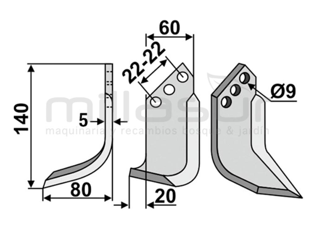 LÂMINA DE ENXADA MOTORIZADA H7 HOLDER - foto 1