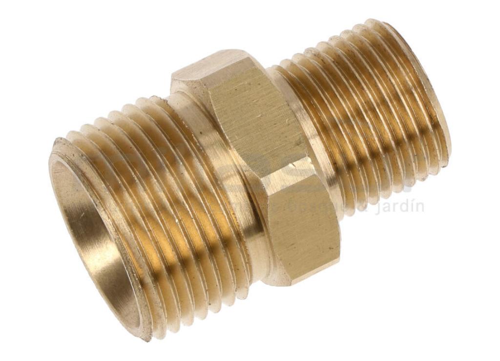 CONECTOR DE MANGUEIRA PARA MANGUEIRA LAVADORA DE PRESSÃO 22MM MACHO - 3/8" MACHO - foto 1