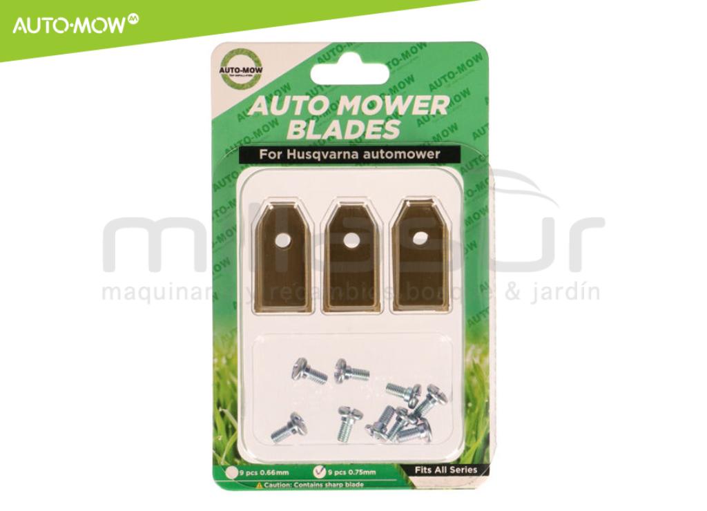 SET 9 LÂMINAS DE DURAÇÃO EXTREME 0,75mm COM RODAS DE CORTE DE RAÍZES. HUSQVARNA - foto 1