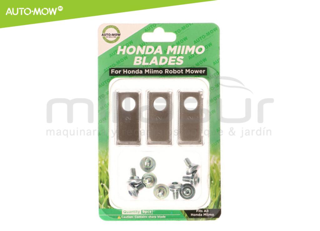 SET 9 LÂMINAS E PARAFUSOS CORTADOR DE GRAMA ROBOT HONDA MIIMO - foto 1