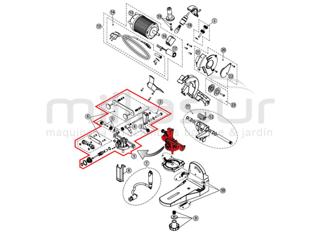 CONJUNTO COMPLETO DE CATRACA PARA MÁQUINA DE AFIAR SUPERJOLLY PROFISSIONAL - foto 1