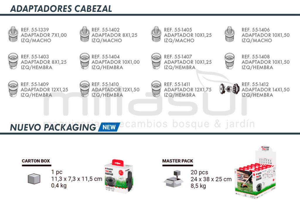 HOBBY TNG109 CABEÇA - 8 x 1,25 LH/Male, 10 x 1,25 LH/Fêmea (substitui 55-1123, 55-1124, 55-1125) - foto 2