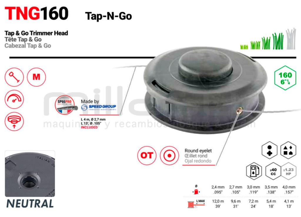 CABEÇA PROFISSIONAL TAP-N-GO 160 MM - foto 1