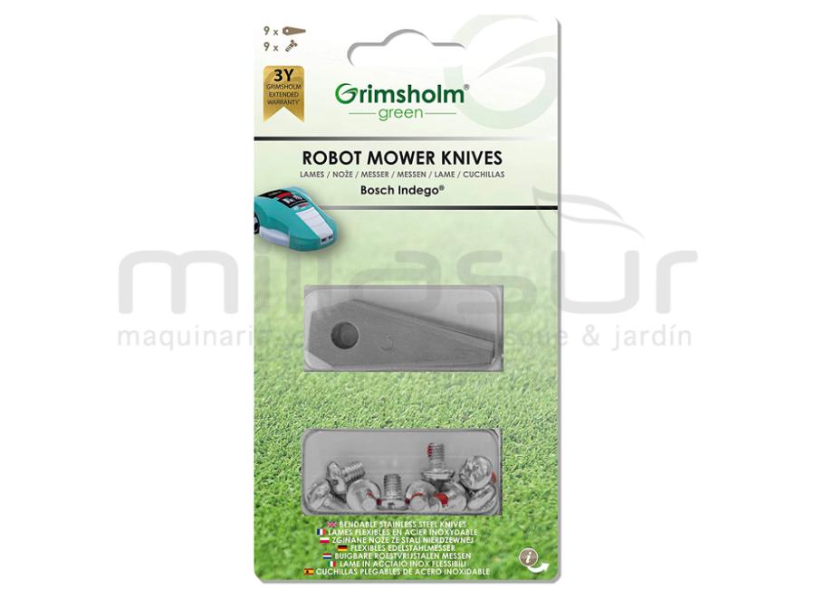 CONJUNTO DE LÂMINAS E PARAFUSOS PARA CORTADOR DE RELVA ROBOTIZADO BOSCH (9 PCS)
