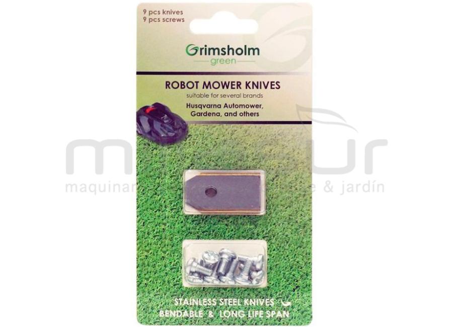 CONJUNTO 9 LÂMINAS E PARAFUSOS ROBOT CORTA-RELVAS HUSQV. - GARDENA