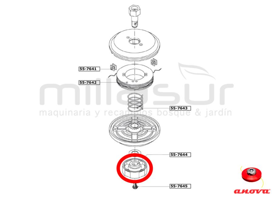 CABEÇA INFERIOR EM ALUMÍNIO PT130 ( 55-764)