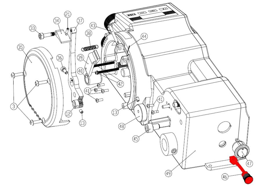CONECTOR DE FORNECIMENTO DE POTÊNCIA PARA A MÁQUINA GRANDE ANOVA AUTO-GRENDEDOR (46)