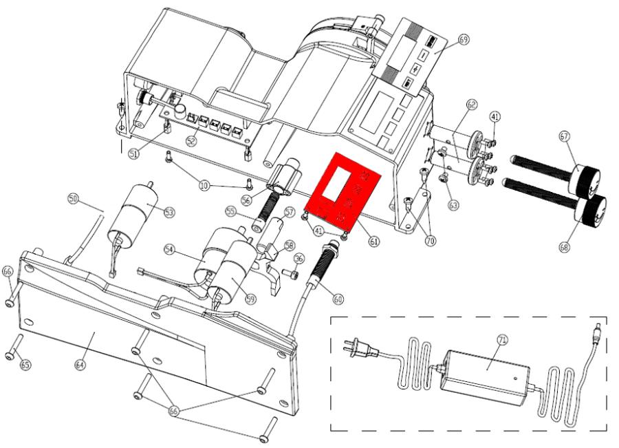 PLACA DE DISPLAY COM MÁQUINA GRESSORA DE BOTÕES ANOVA AUTO GRINDER (61)