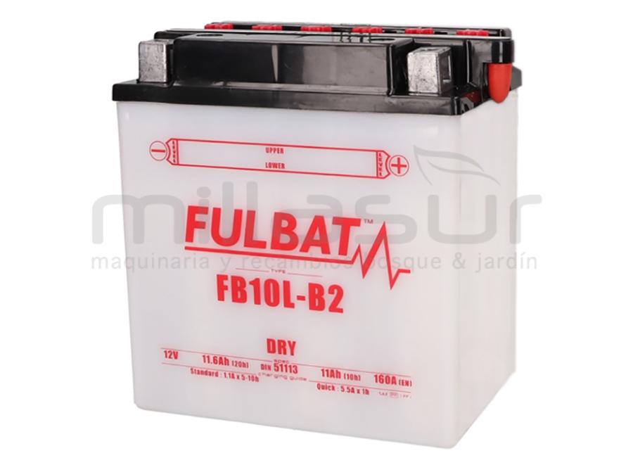 MOTORCÍCULO BATERIA FB10L-B2 ACIDO 11Ah (135 X 90 X 145) +DER (RESPIRO DRCH)