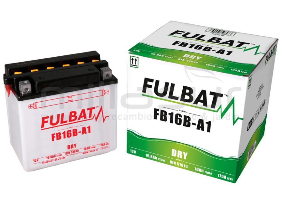 MOTORCÍCULO BATERIA FB16B-A1 SECO 16Ah (160 X 90 X 161) -DER