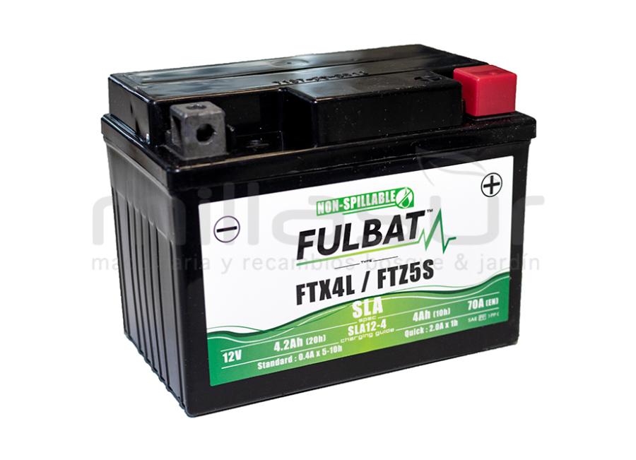 MOTORCÍCULO BATERIA FTX4L-BS 12V SLA 4.2Ah (113 x 70 x 85 ) +DER.