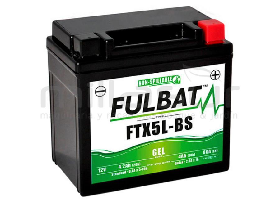 MOTORCÍCULO BATERIA FTX5L-BS 12V MANUTENÇÃO LIVRE 4,2Ah (113 x 70 x 105) +DER.