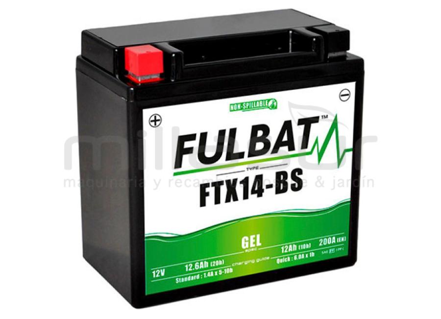 MOTORCÍCULO BATERIA FTX14-BS 12V MANUTENÇÃO LIVRE 12,6Ah (150 x 87 x 145) -DER.