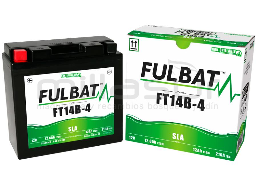 MOTORCÍCULO BATERIA FT14B-4 12V SLA 12 Ah (150 x 69 x 145) -DER.