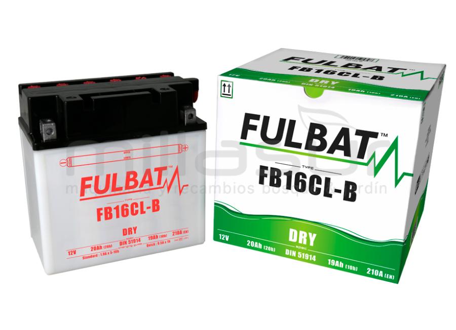 MOTORCÍCULO BATERIA FB16CL-B 12V ACID 19 Ah (175 x 100 x 175) +DER.