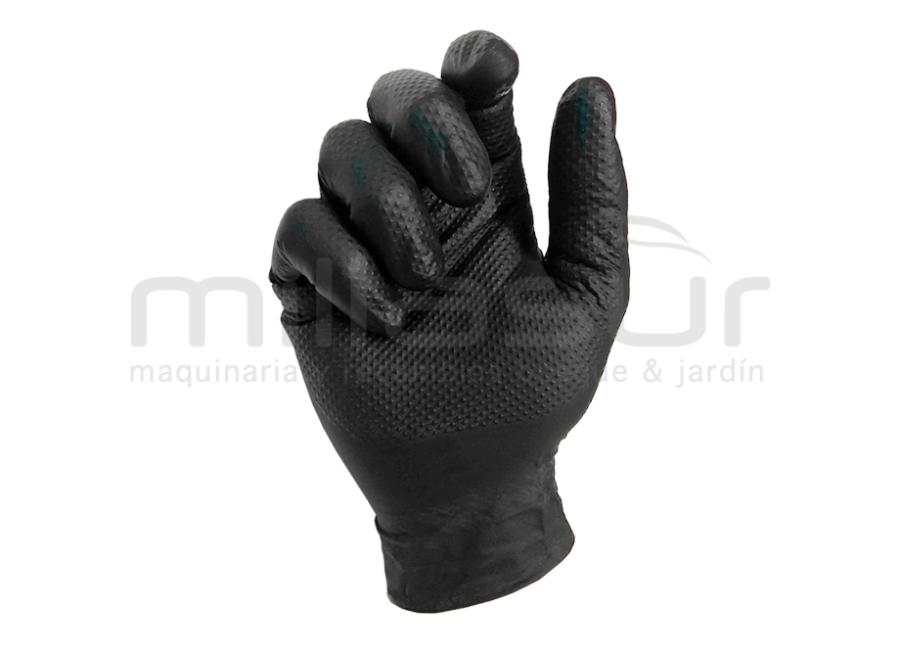 CAIXA DE 50 LUVAS DE OFICINA EM NITRILO PRETO - TOQUE RUGOSO - TAMANHO L
