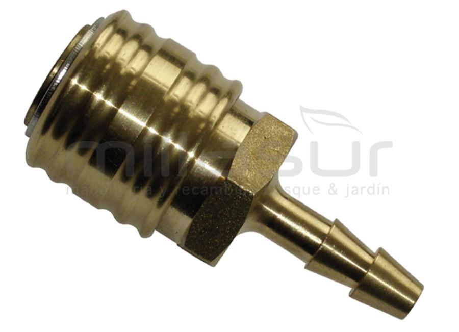 CONECTOR RÁPIDO DE AR COMPRIMIDO 1/4" X 6mm - FÊMEA - BRASSA