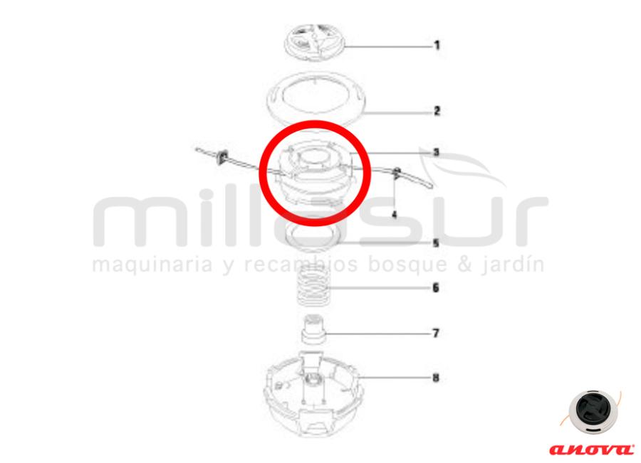 BOTÃO + BOBINA + ARRUELA EASYCUT 26 CABEÇA ( 55-1785)